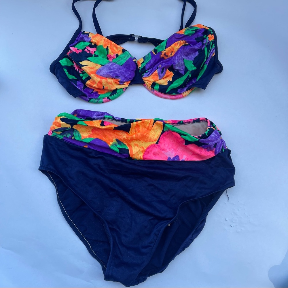 Vintage Kathy Ireland Hawaiian 2‎ piece bikini swimsuit bathing suit size 13/14